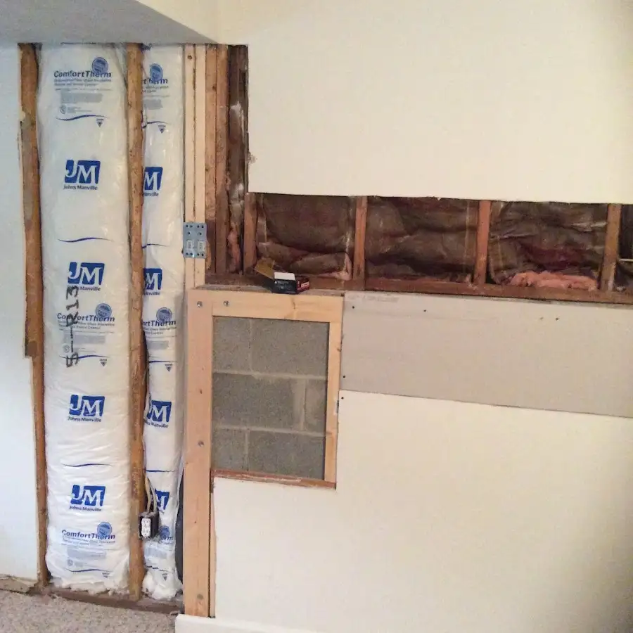 Wall insulation replacement during Structural Drying in Olive